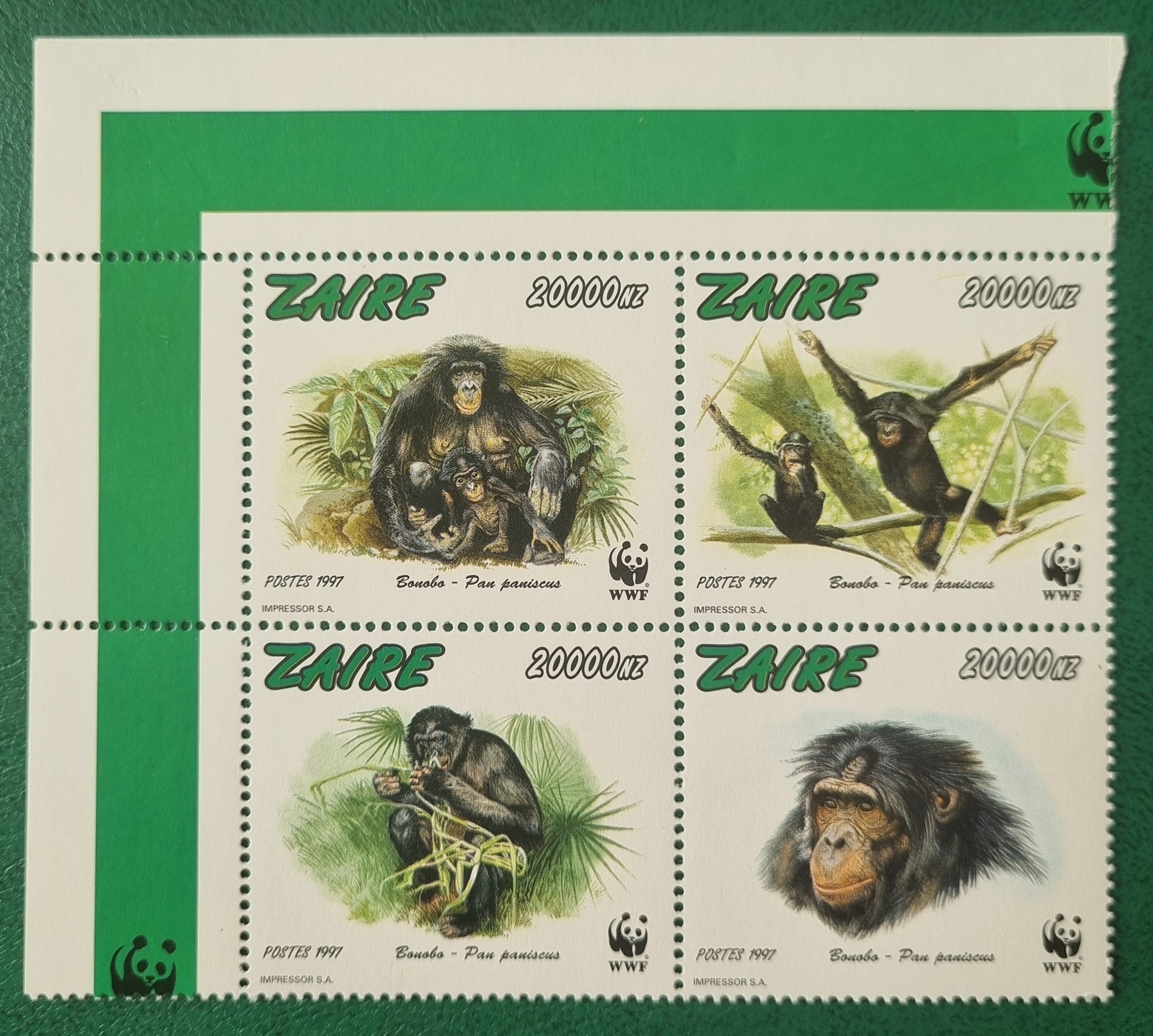 سری تمبر WWF شامپانزه کشور زئیر