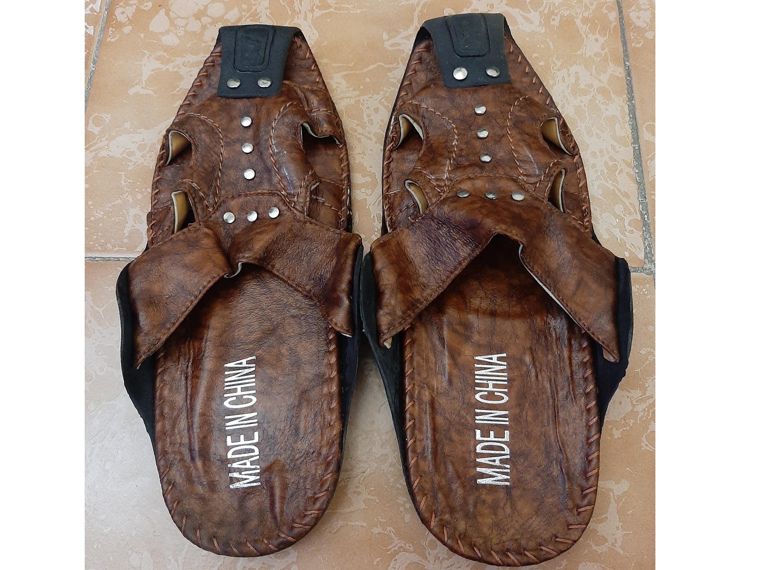 دمپایی صندل چرم مردانه سایز 45 (وارداتی)