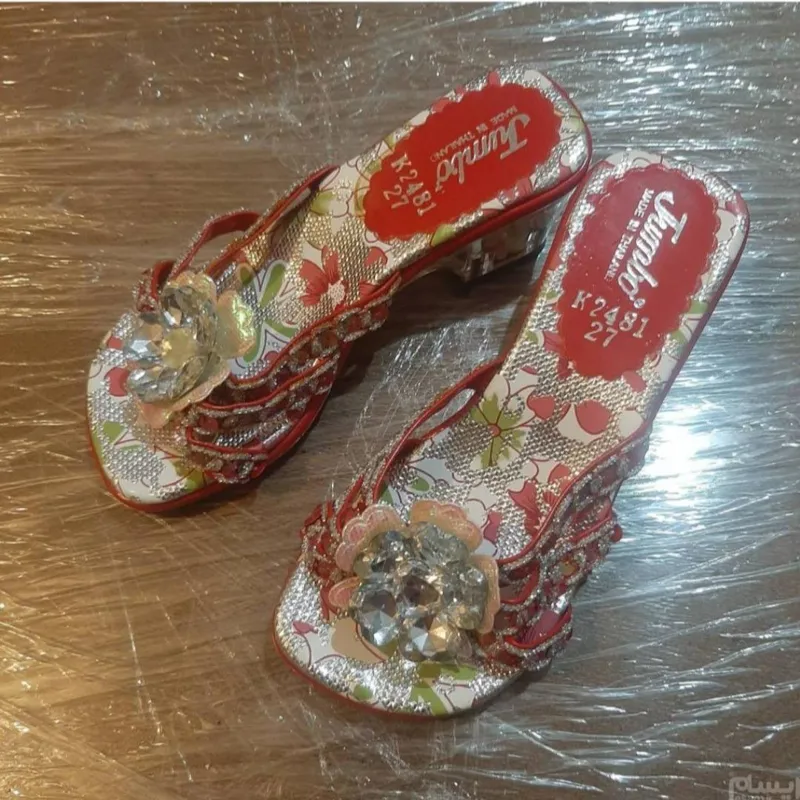 دمپایی پاشنه دار دخترانه تایلندی سایز 27 (وارداتی)
