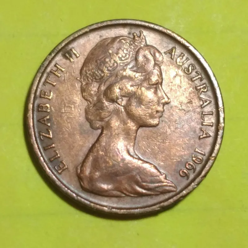 سکه استرالیا 1 سنتی 1966جوانی ملکه ش 7