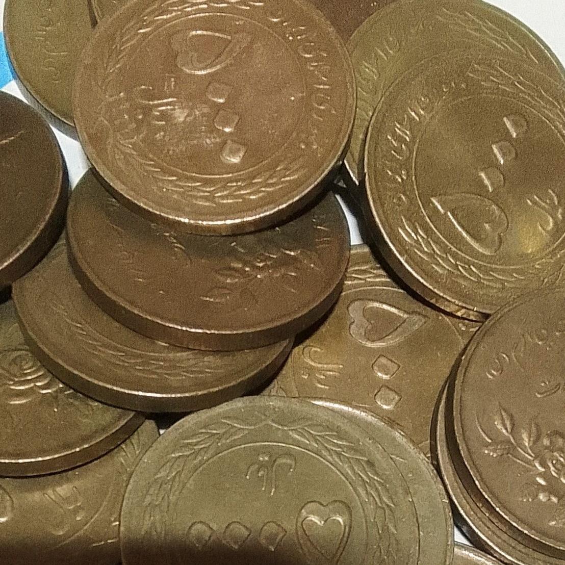 10 عدد سکه 5000 ریال مسی وحدت در حد نو