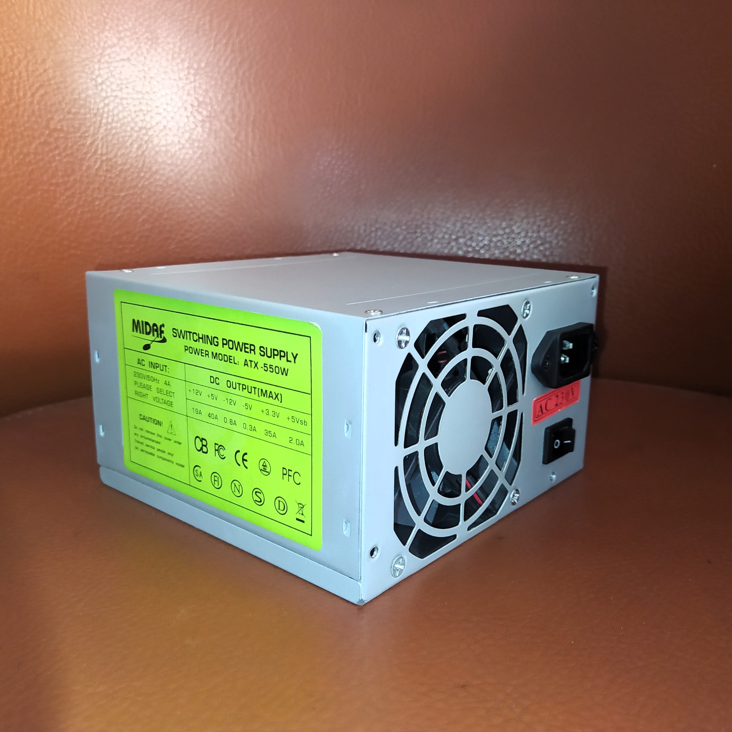 پاور کامپیوتر 24 پین MIDAF 550W - کارکرده سالم