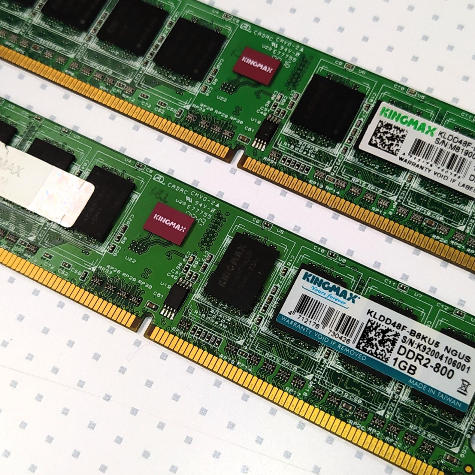 یک جفت رم KINGMAX 1GB DDR2-800 کارکرده سالم