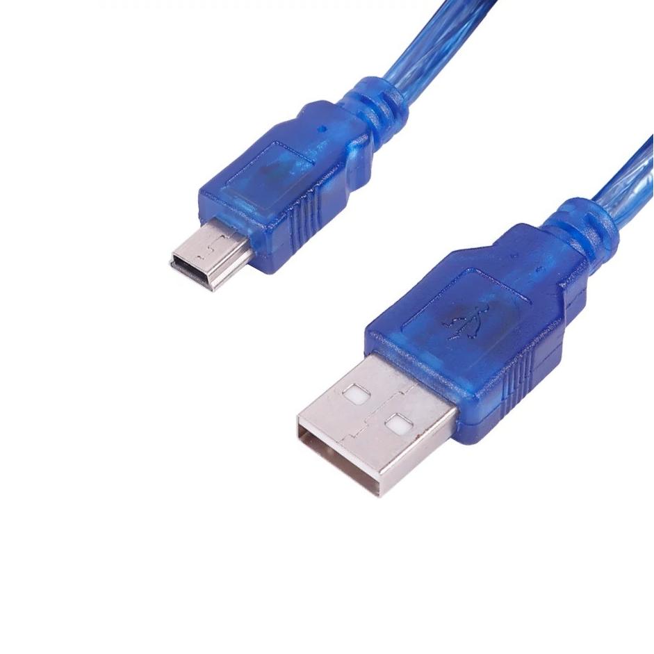 کابل شارژ و دیتا ذوزنقه Mini USB (30 سانتی)