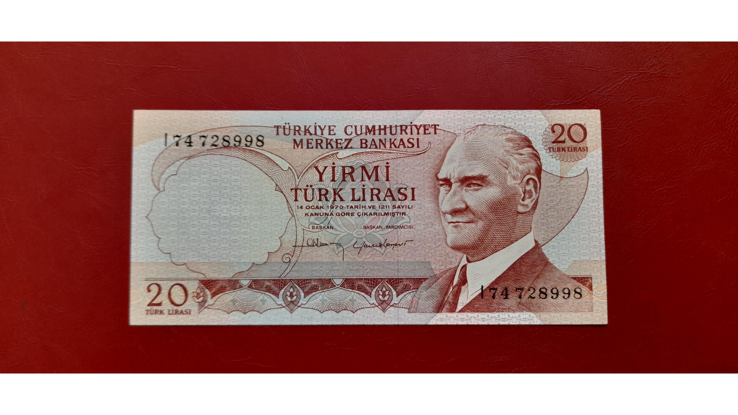 اسکناس 20 لیر ترکیه