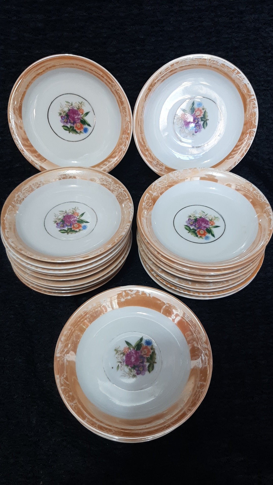 نعلبکی های کف گل قدیمی ژاپن