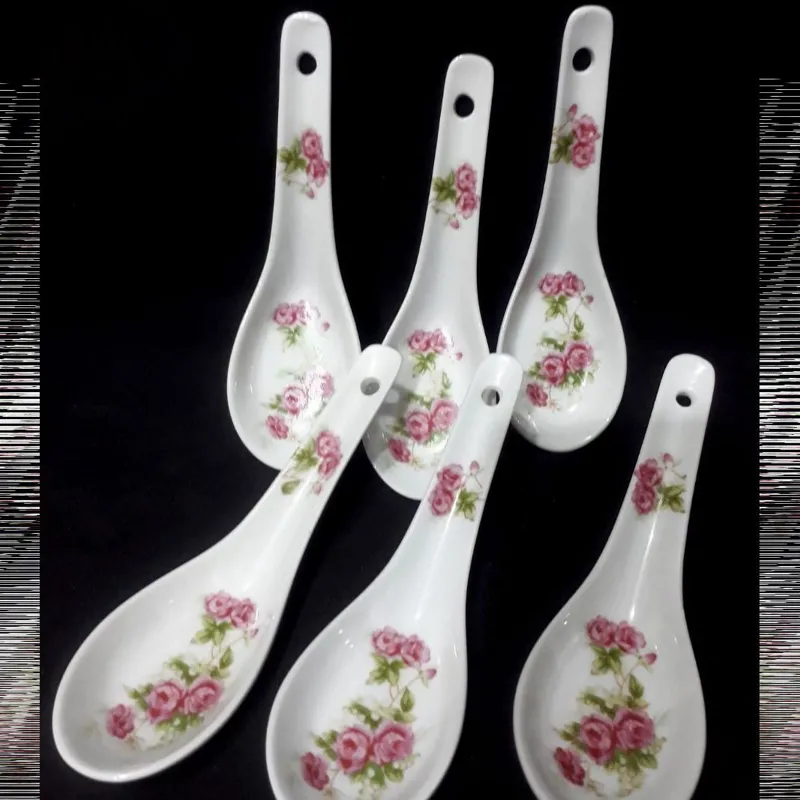 قاشق چینی گلسرخی