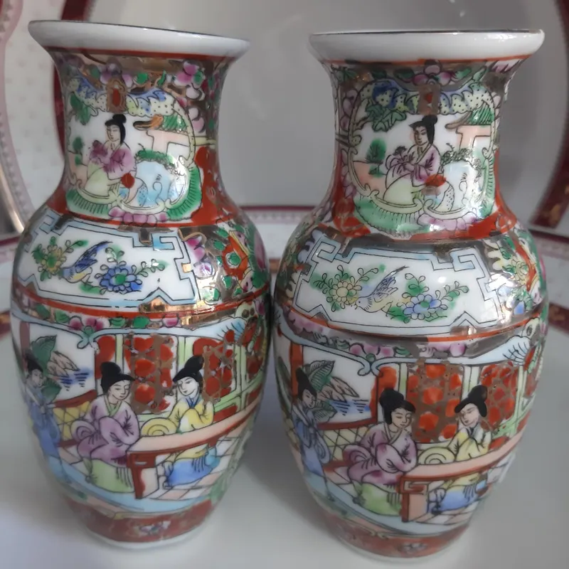 جفت گلدان 12سانتی سکه ای مرغی