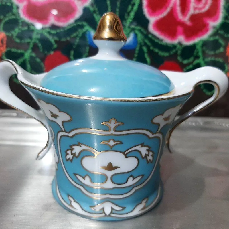 قندان یا شکلات خوری فیروزه ای