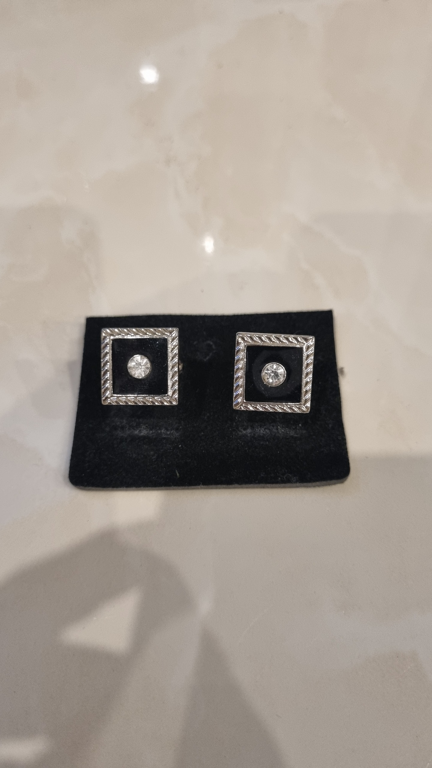 ست 2 عددی دکمه سردست استیل نگین دار