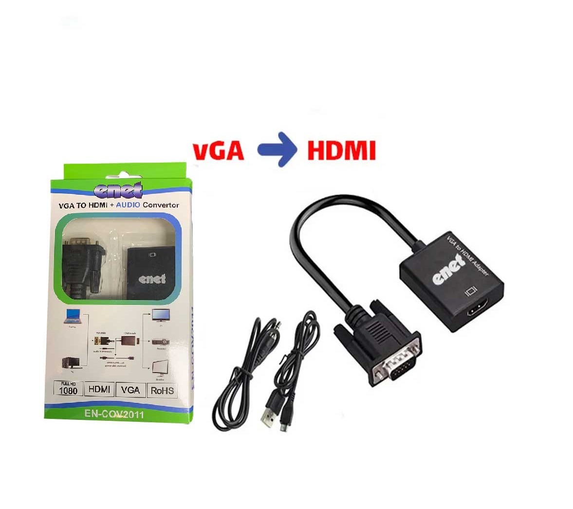 تبدیل VGA To HDMI باصدا و پاور ای نت