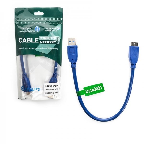 کابل هارد اکسترنال USB3.0 دیتالایف طول 0.3 متر