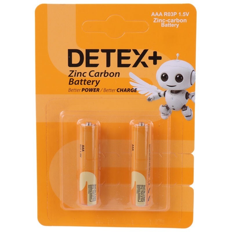 باتری دوتایی نیم قلمی Detex Zinc 1.5V AAA