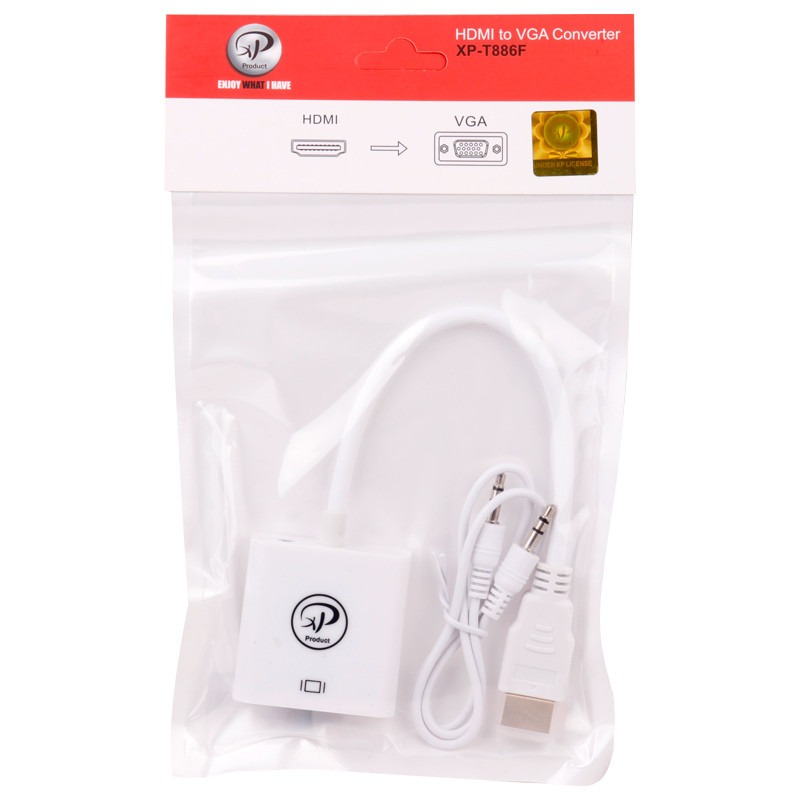 تبدیل HDMI به VGA ایکس پی XP-T886 کابل صدا