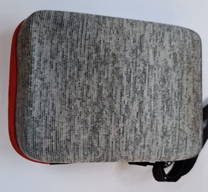 کیف هارد اکسترنال کوچک خاکستری زیپ قرمز
