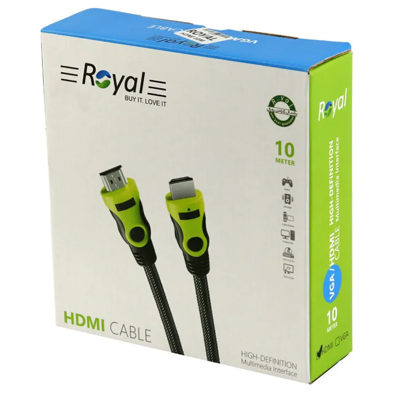 کابل HDMI رویال Royal طول 10 متر پک دار