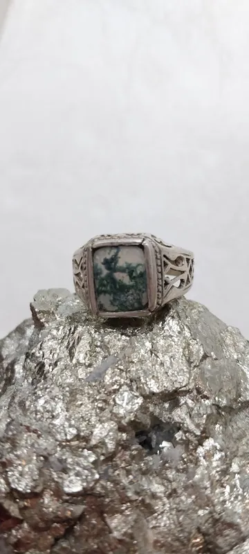 انگشتر نقره شجر خزه ای 5.3گرمی با فاکتور