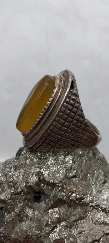 انگشتر نقره دست ساز دوقاب شیرازی کامل دست