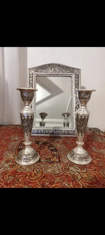 آیینه شمعدان قلم زنی طرح لیلی و مجنون