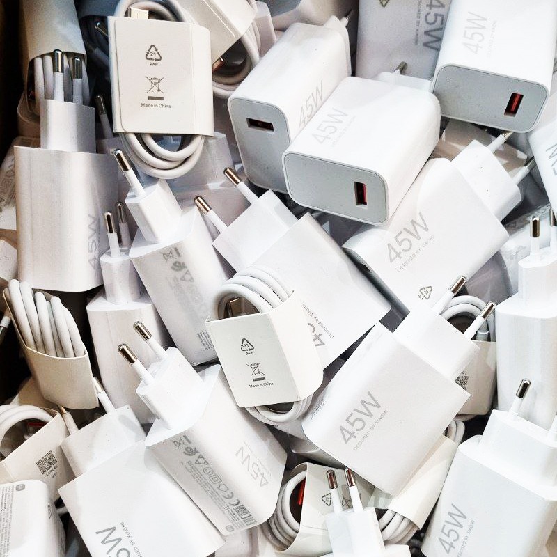 شارژر اصلی 45 وات شیائومی بهمراه کابل(سرکارتون)