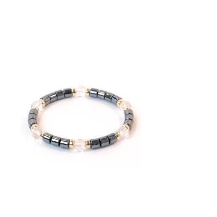 دستبند حدید و رزکوارتز کد 8