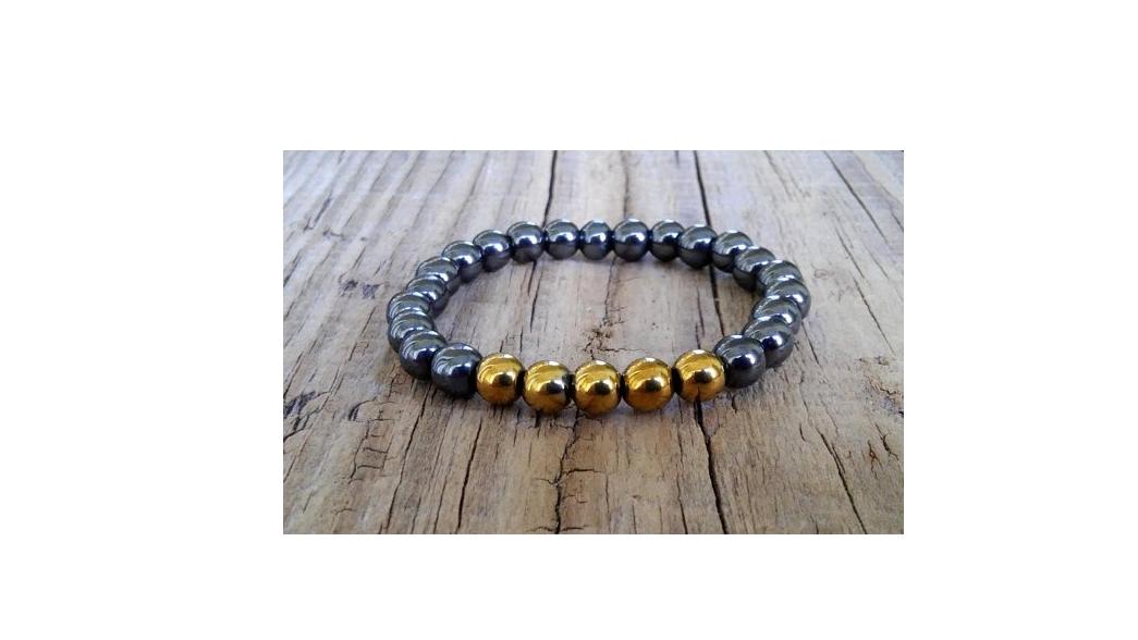 دستبند حدید طلایی کد 08