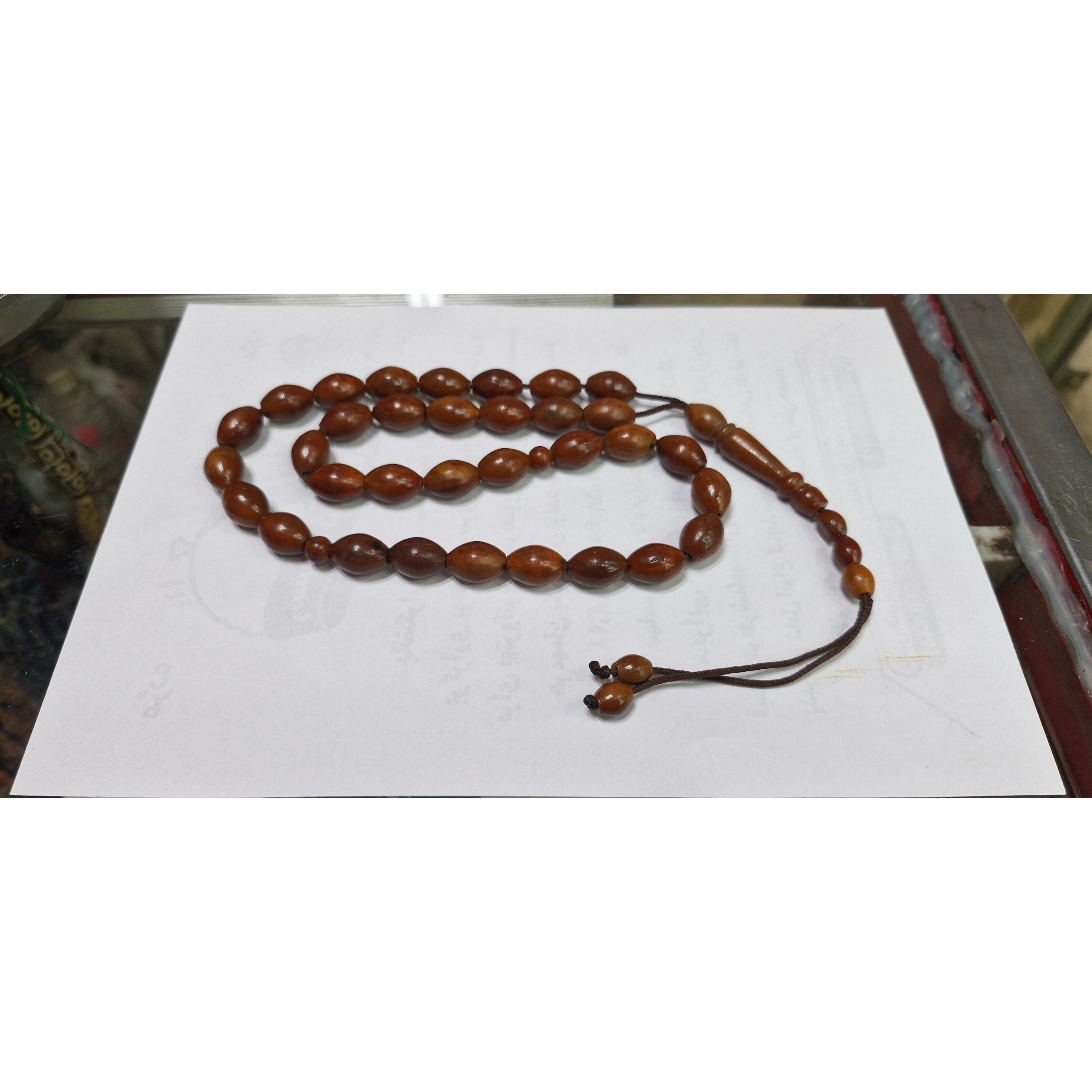 تسبیح کشکول سی و سه دانه آفریقایی تراش دست