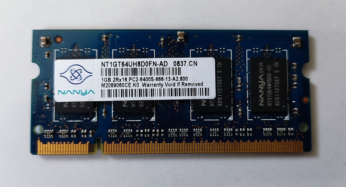 رم 1 گیگابایت DDR2 لپ تاپ مارکNanya