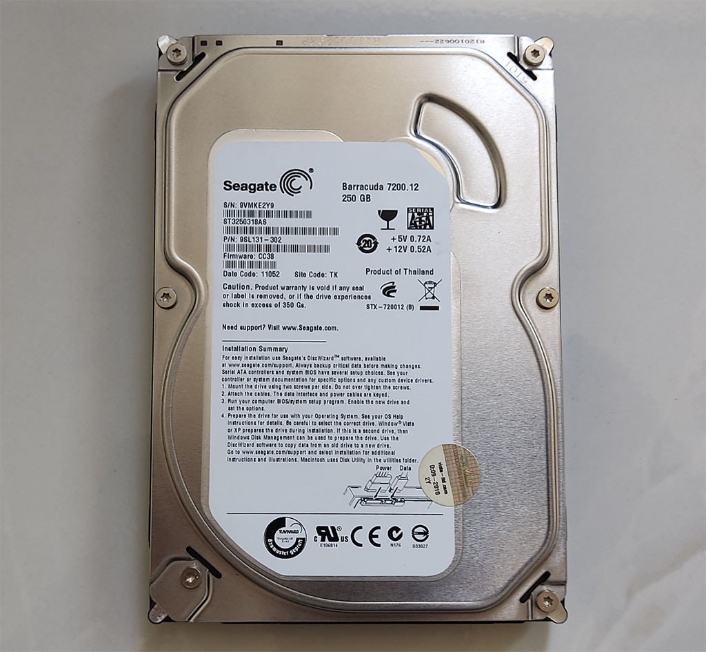 هارد250گیگSeagate-سلامت و کارایی٪100-کارکرد 72روز