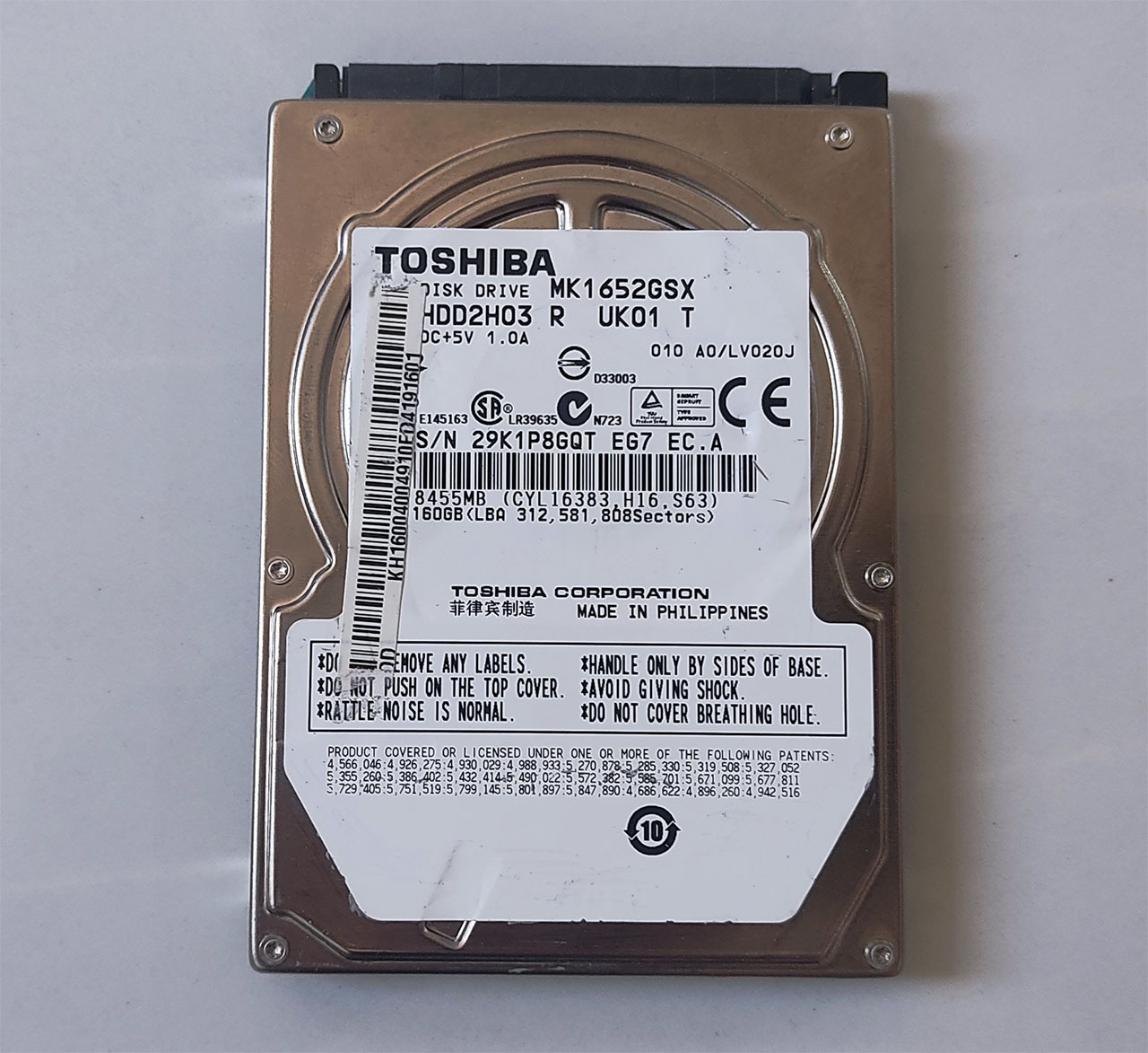هارد160گیگToshibaبا77روزکارکرد -سلامت و کارایی٪100