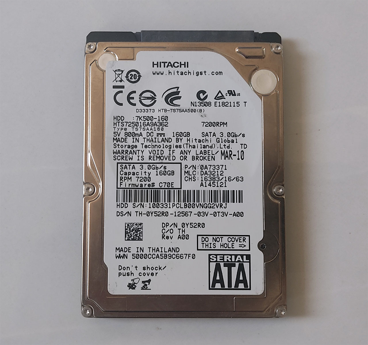 هارد 160گیگHitachi  -سلامت و کارایی٪100