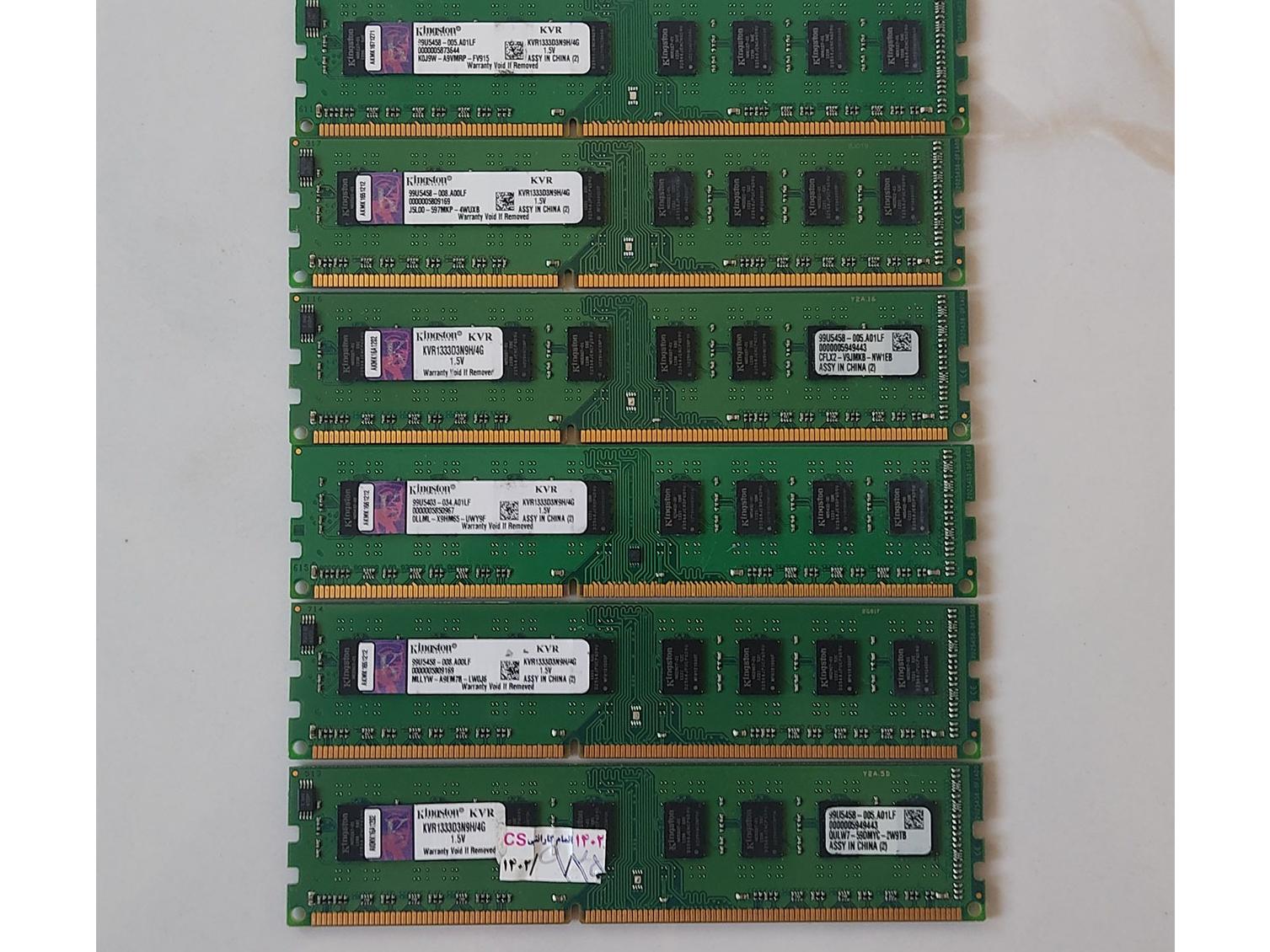 رم 4گیگKingstonباس1333سازگار با مادربردLGA775