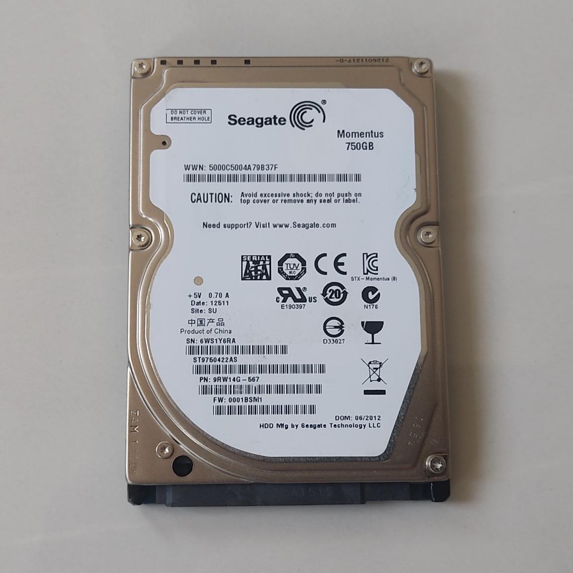 هارد750گیگSeagate-سلامت و کارایی٪100