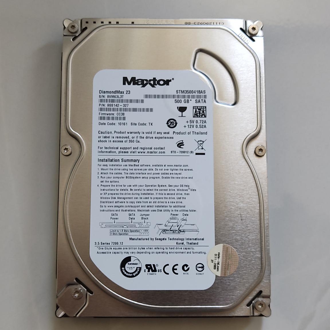 هارد500گیگMaxtor-سلامت و کارایی 100 درصد