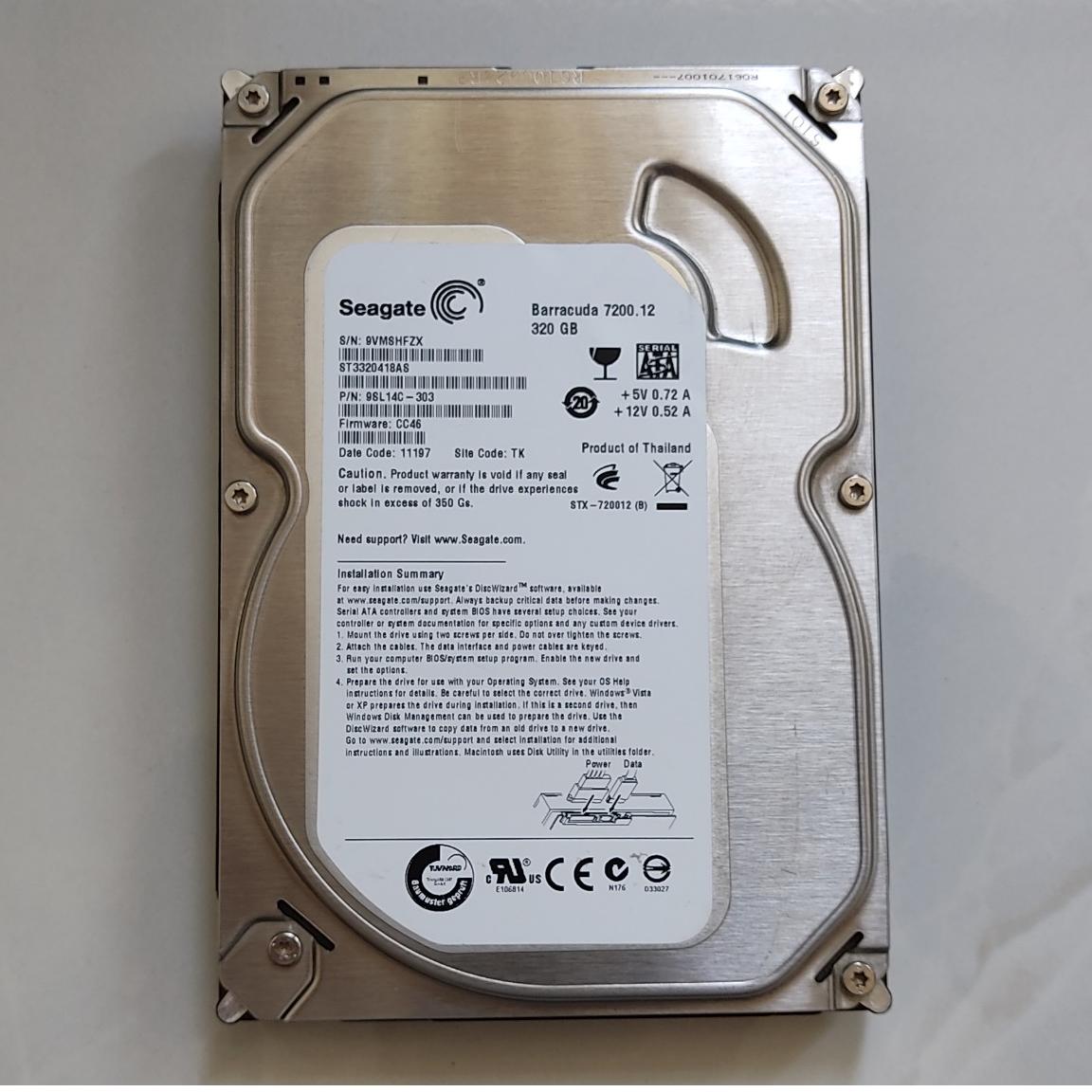 هارد320گیگSeagateبا66روزکارکرد-سلامت و کارایی درصد 100