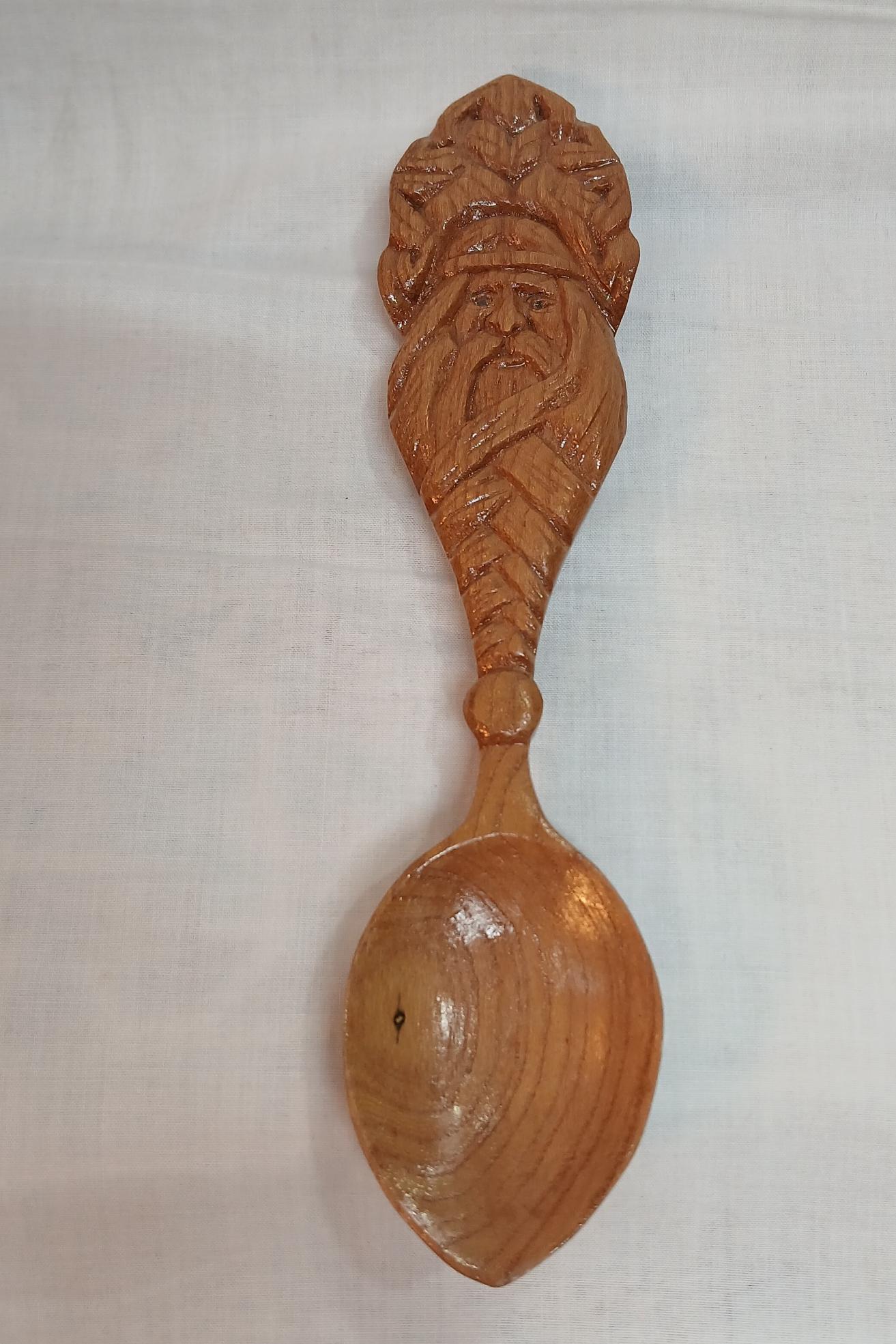 قاشق چوبی چهره منبت