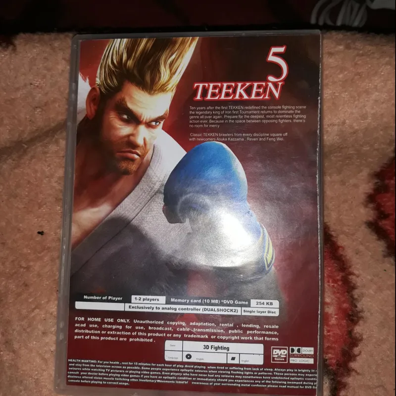 بازی Tekken 5 پلی استیشن 2 دیسک مالزی