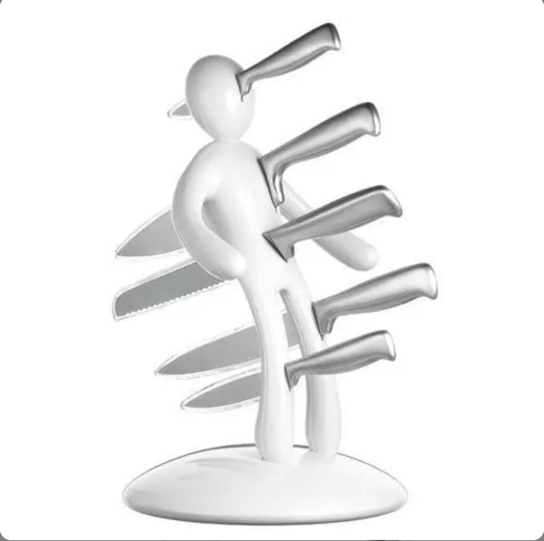 استند خالی چاقو آشپزخانه طرح آدمک
