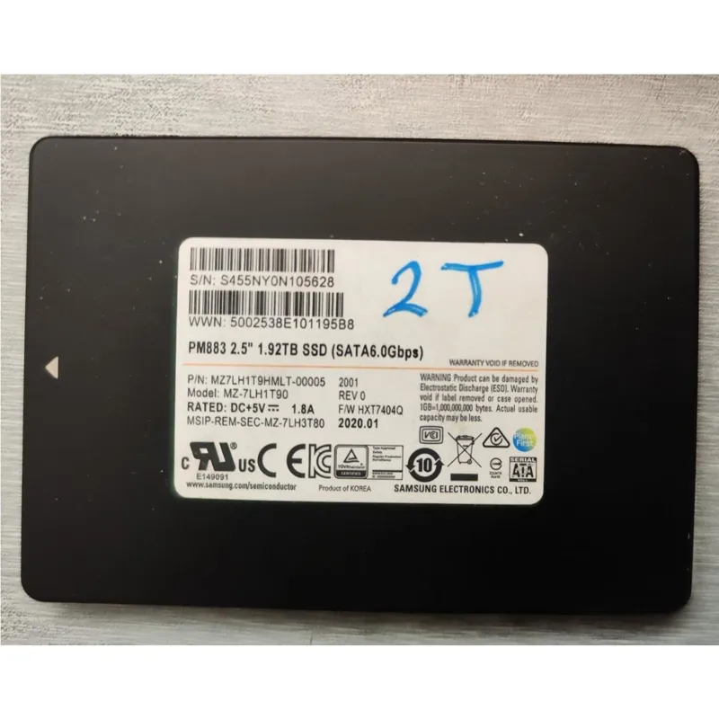 اس اس دی سرور ssd Samsung pm883 1.92TB
