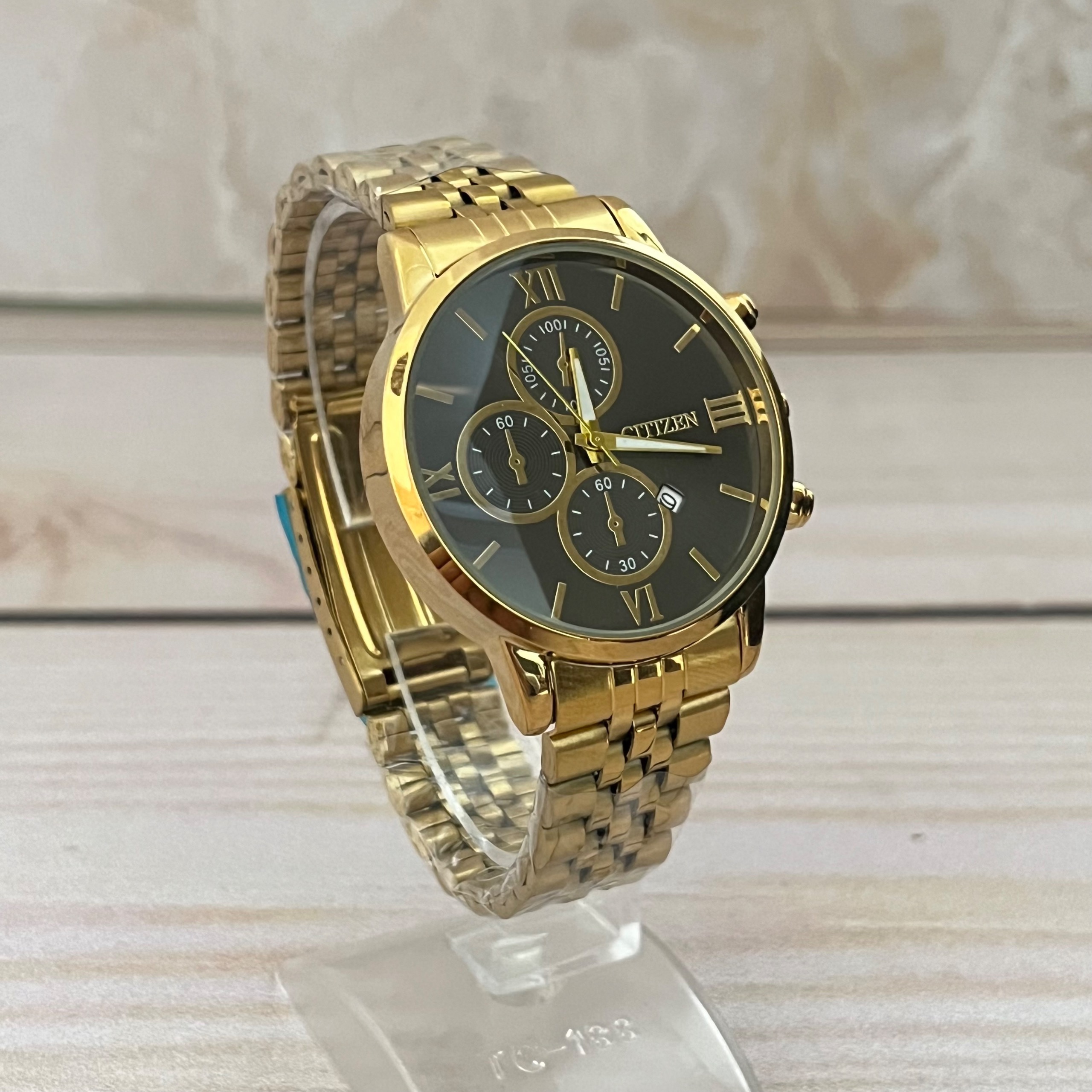 ساعت طرح سه موتوره سیتیزن طلایی