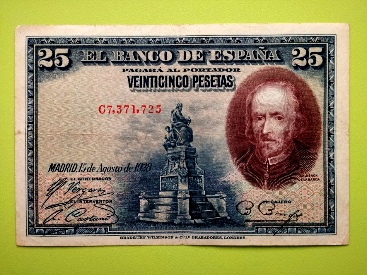 25 پزوتا 1928 اسپانیا کیفیت خوب