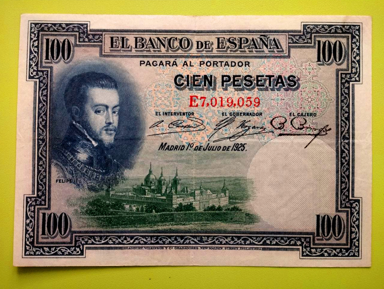 100 پزوتا 1925 اسپانیا کیفیت بالا