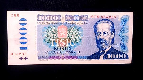1000 کرون چکسلواکی 1985 کیفیت بسیار عالی