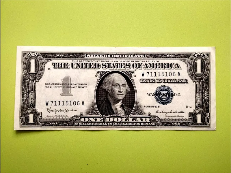 1 دلار 1957 آمریکا کیفیت بسیار عالی ارور کادر