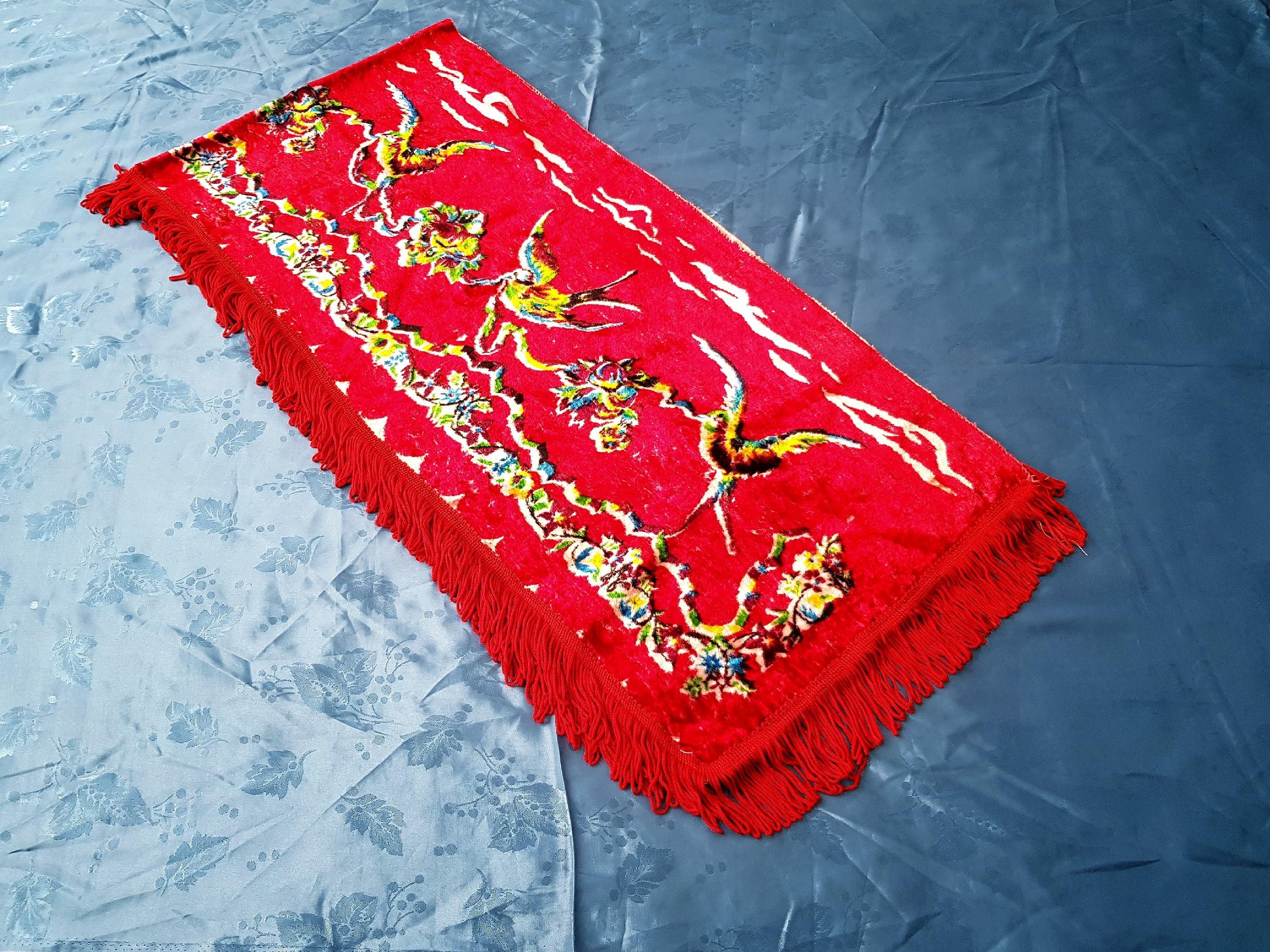 طاقچه پوش مخمل قدیمی (مخمل ابریشم کاشان)