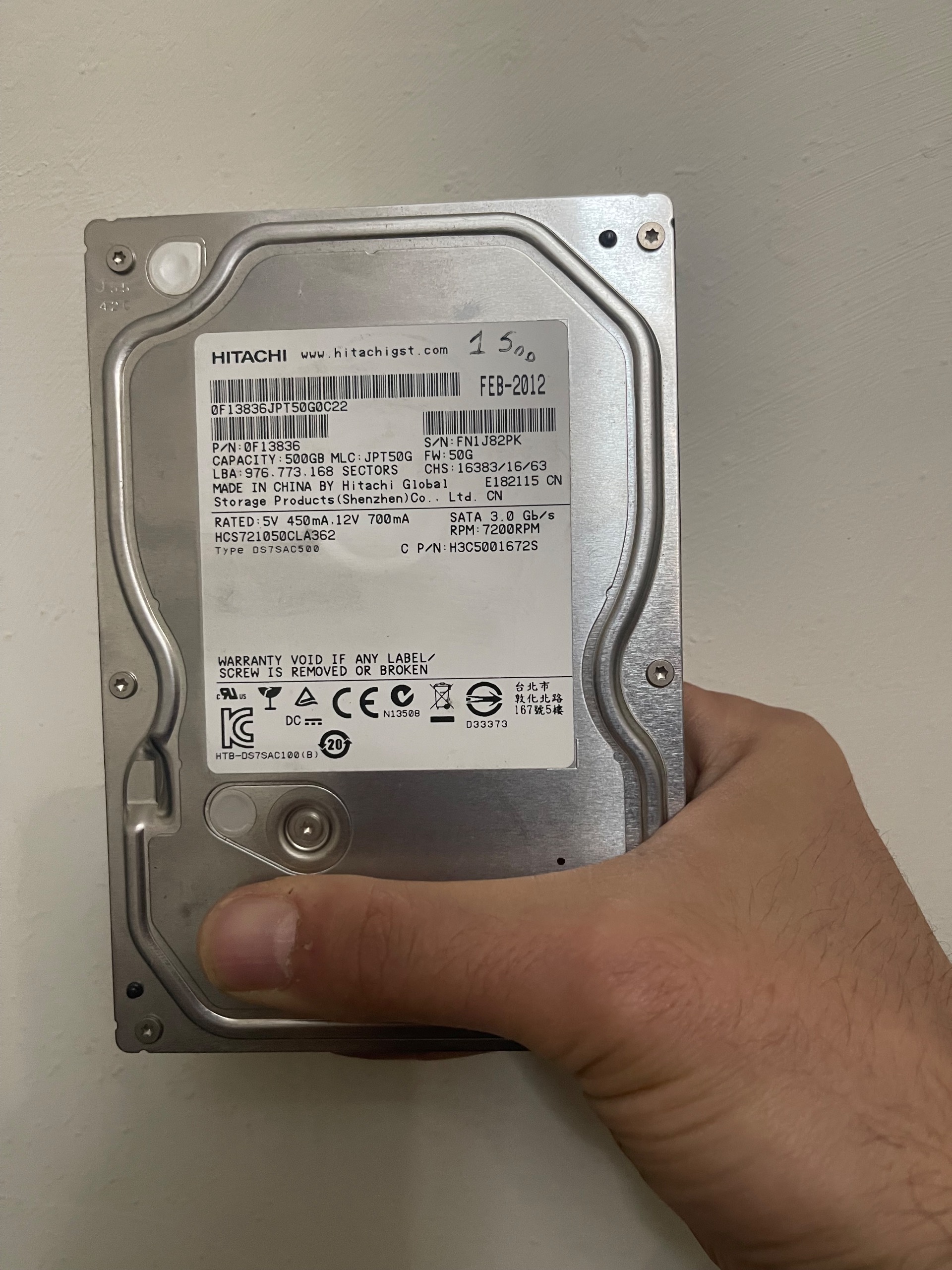 هارد 500 گیگ هیتاچی