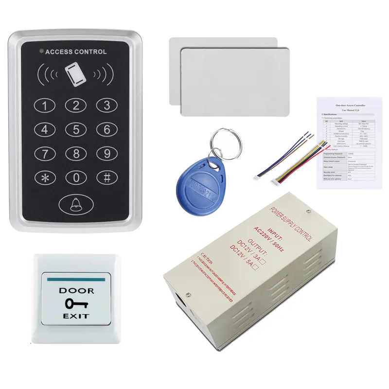 کنترل تردد RFID کارتی-رمزی همراه تغذیه مخصوص و تگ