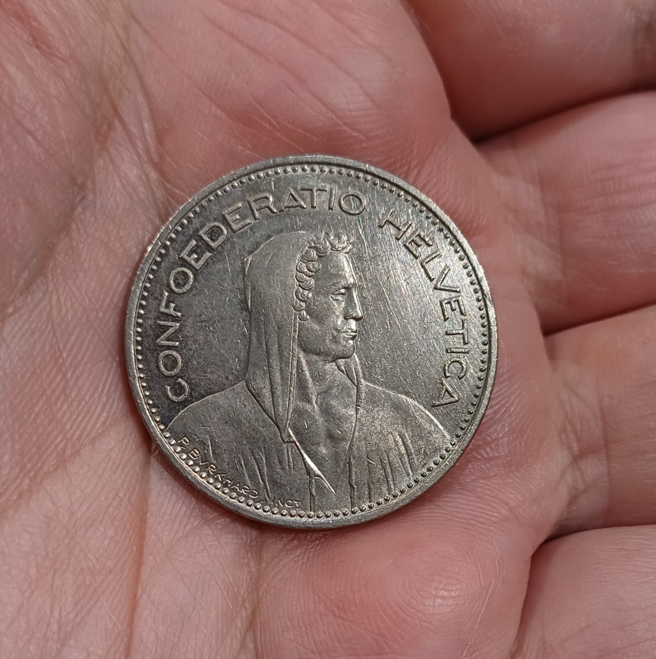 2عدد سکه 5 فرانک سویس کمیاب