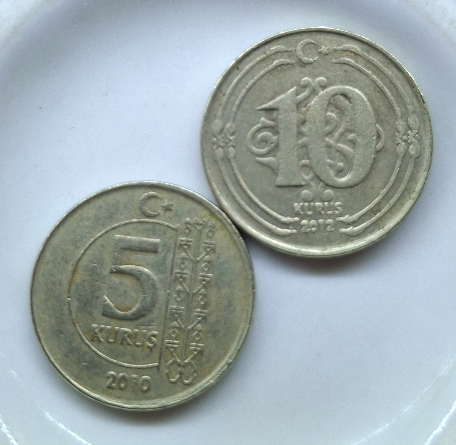 دو سکه 5 و 10 قروش ترکیه