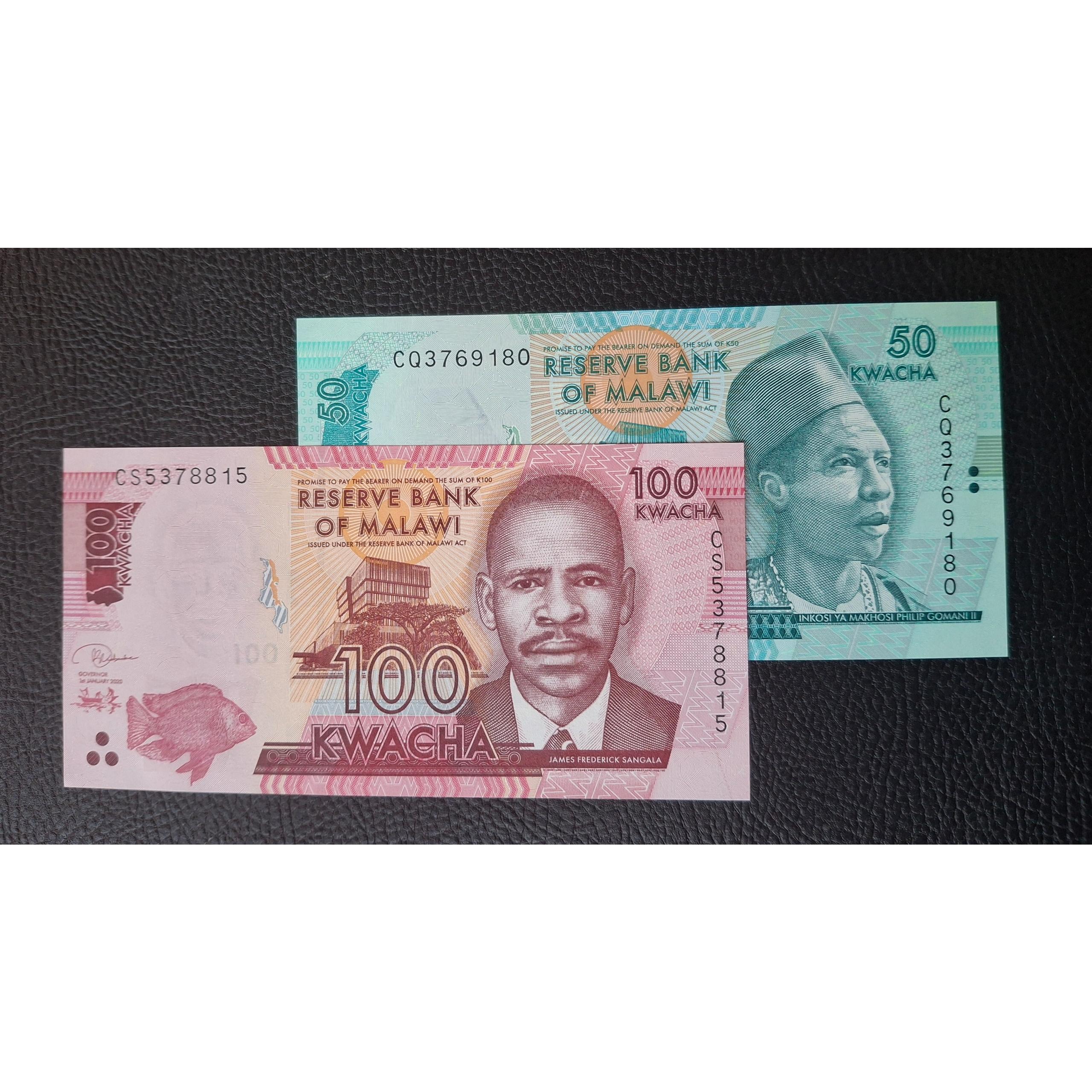 دو برگ بانکی 50 و 100 کواچا مالاوی (توضیحات)
